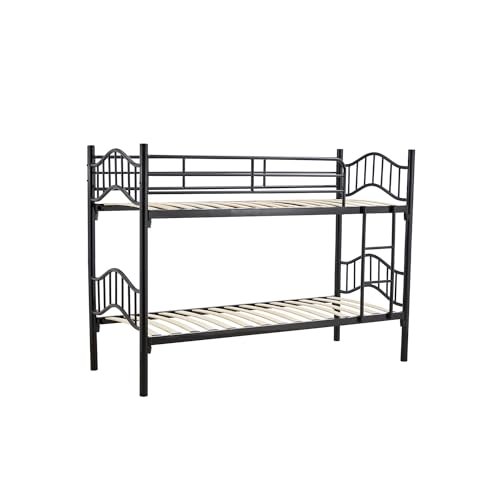 Arredo Stock Letto a castello in metallo con doghe in legno,