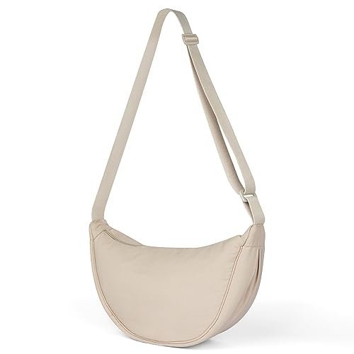 Aucuu Borsa a Tracolla in Nylon da Donna, Mezzaluna a Spalla