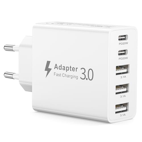 Caricatore USB C Presa, 50W 5Porte Caricatore USB Multiplo P