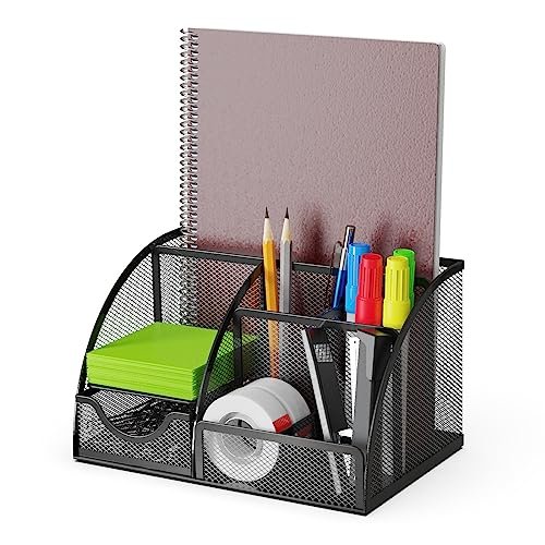 Detectalia Organizer Scrivania e Portapenne con Cassetto in