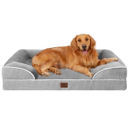 EHEYCIGA Cuccia Cane Interno Taglia Grande, 112x81x16cm, Gri