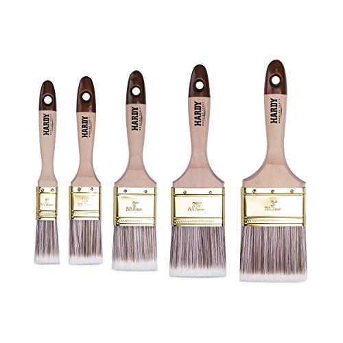 HARDY WORKING TOOLS Set di 5 Pennelli Piatti 25/35 / 50/60 /