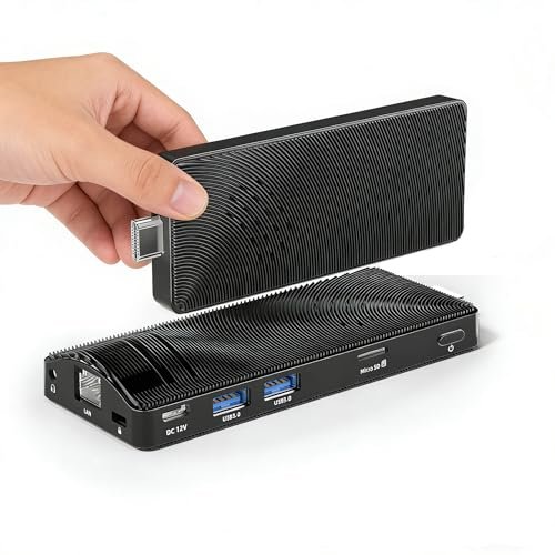 HEIGAOLAPC Mini PC Stick, Intel Celeron J3455 Quad Core, 4GB