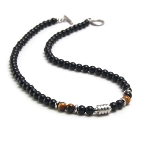 HYRKOTW Collana da Uomo in Pietre e Cristalli con Perline di