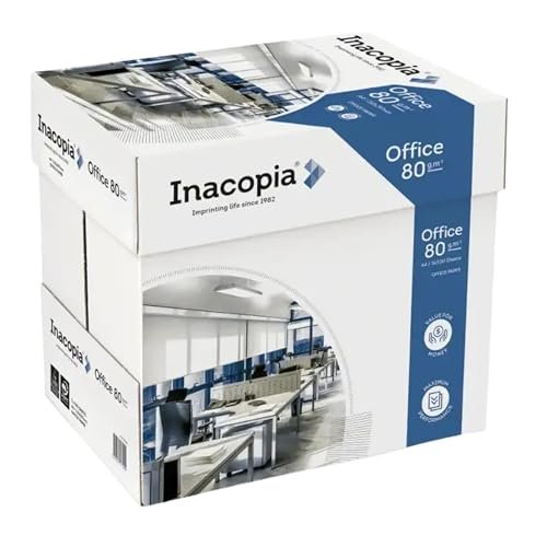 INACOPIA Office Carta A4 80gr – 1 Pacco da 5 Risme (2500 F