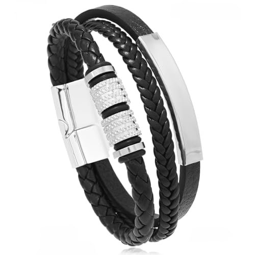 JYNXOR Braccialetto Uomo In Pelle, Bracciale Uomo Personaliz