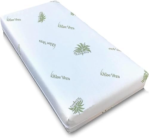 Kiby® Materasso per Lettino in Aloe Vera 120 x 60 x 10 cm (