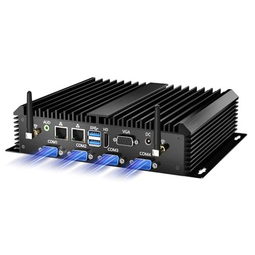 Kinupute Mini PC Industriale, Computer Desktop Senza Ventola