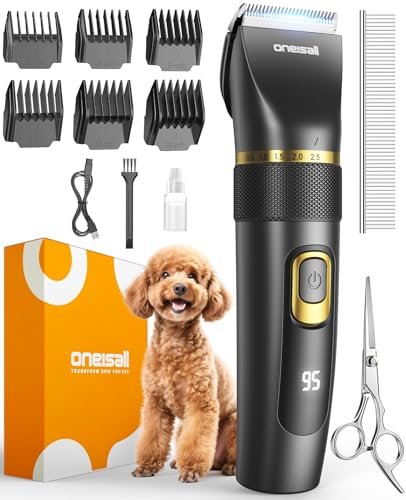 oneisall Silenzioso Tosatrice per Cani Aggiornamento Pro, Pr