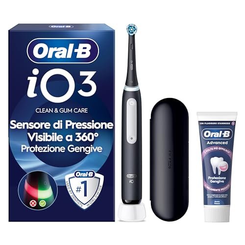 Oral-B iO 3 Spazzolino Elettrico, 1 Testina, Custodia, Denti