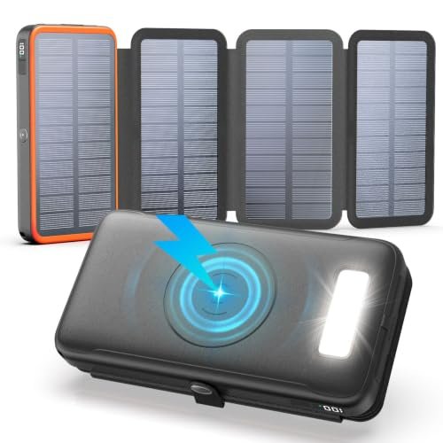 Power Bank Solare 20000mAh, 22,5W Caricabatteria Solare Rica