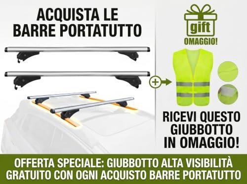 Rebeca Shop Barre portapacchi, universali, per auto con rail
