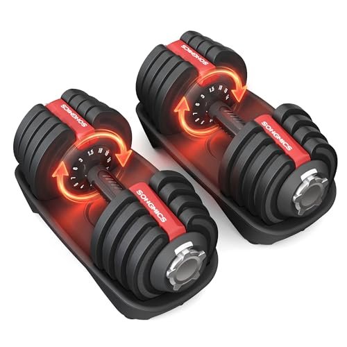 SONGMICS Set da 2 Manubri Regolabili 12 in 1, Kit Pesi da 1,