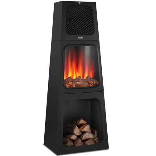 tectake® Caminetto elettrico, 45 x 120 x 35 cm, Camino Elet