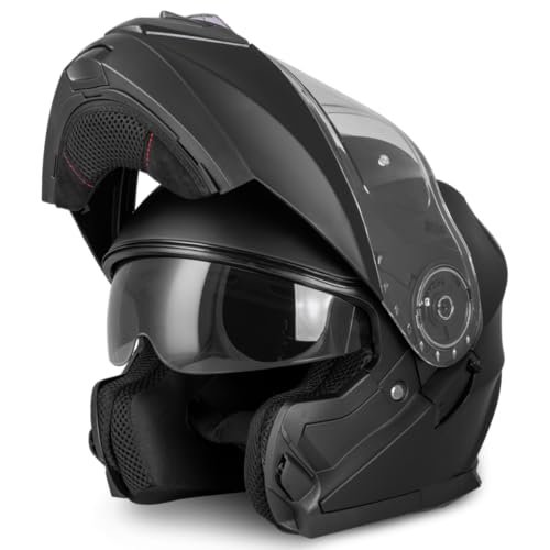 VINZ Santos Casco Modulare Moto & Scooter | Con Doppia Visie