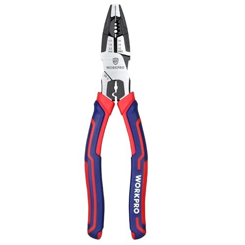 WORKPRO Pinza Combinata 5 in 1 con Spelafili/Crimpatrice/Tag