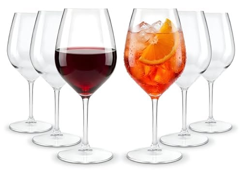 WUITOKI Calici in plastica, set da 6, 51cl, lavabili in lava