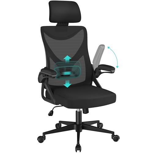Yaheetech Sedia Ufficio Ergonomica con Braccioli Poggiatesta