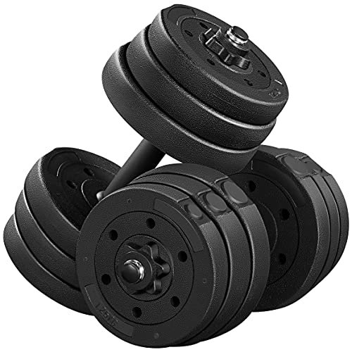 Yaheetech Set di 2 Manubri Regolabili 20kg con Collari di Si