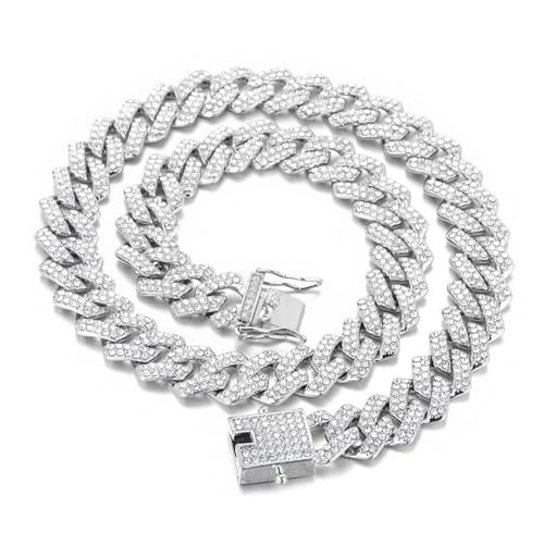 ZXUSHE Collane da uomo,Catena cubana Rap Hip Hop, 50 cm
