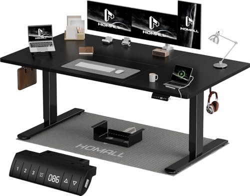 Scrivania regolabile in altezza Homall 160x80 cm con porta USB