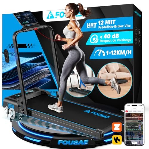 FOUSAE tapis roulant pieghevole 1-12 km/h 5 in 1 doppio display LED